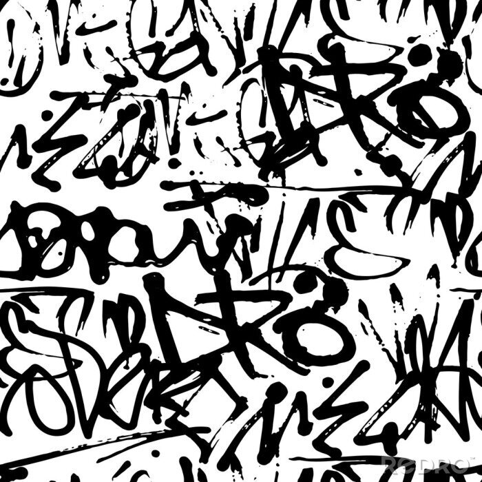 Papier peint à motif  Modèle sans couture de vecteur graffiti avec des étiquettes abstraites