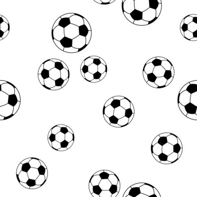 Papier peint à motif  modèle sans couture football sur fond blanc pour les enfants de la mode, illustration vectorielle