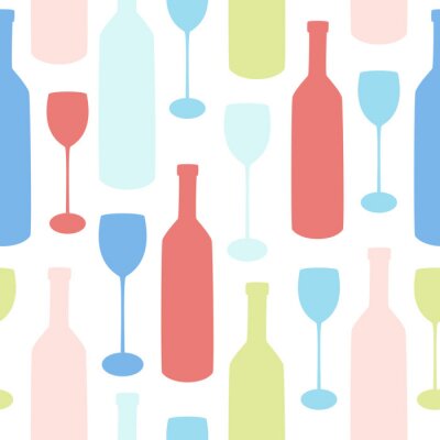 Papier peint à motif  Modèle vectoriel minimaliste sans bouteilles et lunettes