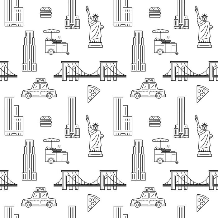 Papier peint à motif  Modèle vectorielle continue de New York City