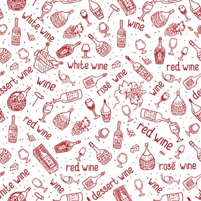 Papier peint à motif  modèle vectorielle continue de vin rouge