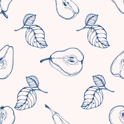 Papier peint à motif  Moitiés de poires