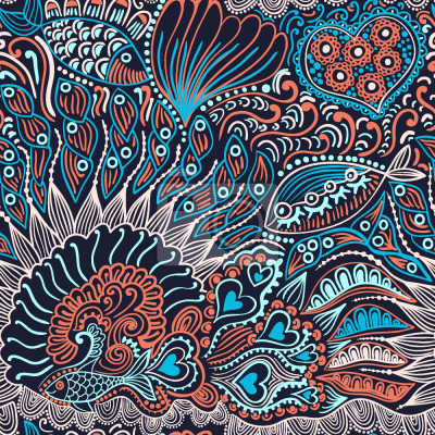 Papier peint à motif  Monde sous-marin la nuit