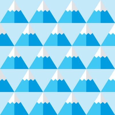 Papier peint à motif  Montagnes d'hiver en bleu