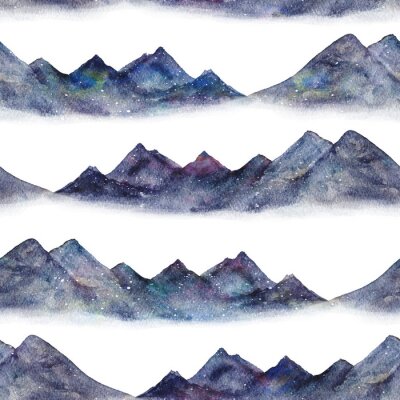 Papier peint à motif  Montagnes dans le brouillard