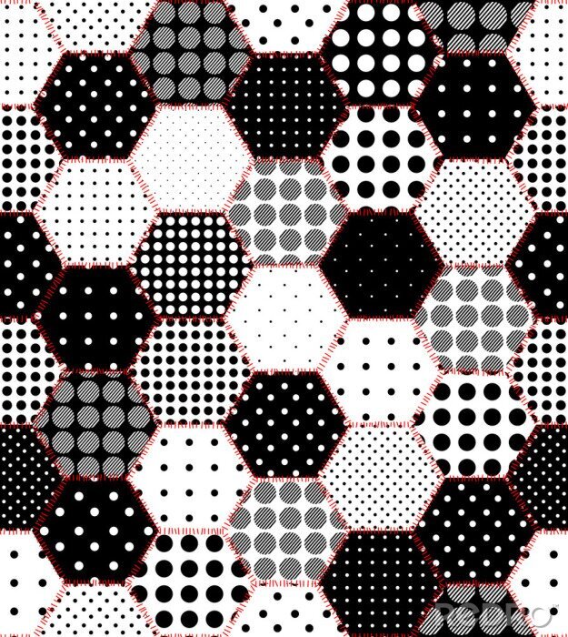 Papier peint à motif  Mosaïque avec des formes hexagonales