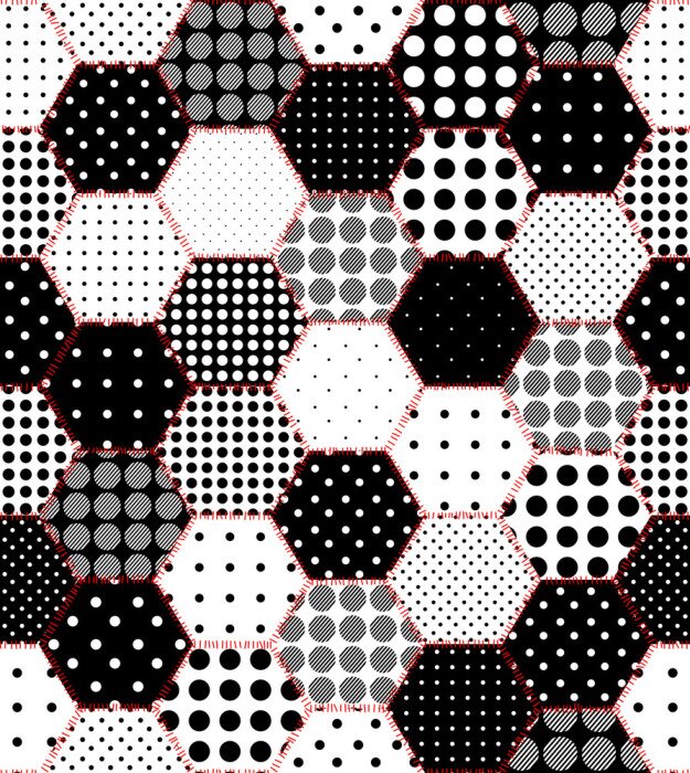 Papier peint à motif  Mosaïque avec des formes hexagonales