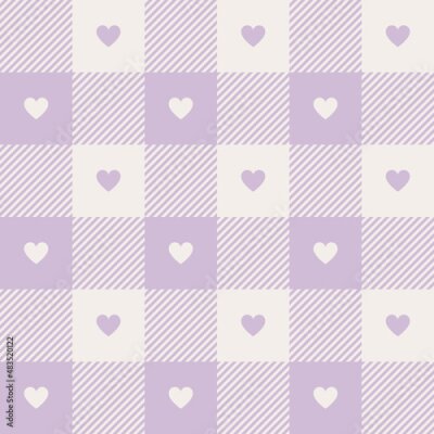 Papier peint à motif  Motif à carreaux pastel violet