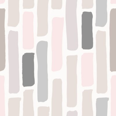 Papier peint à motif  Motif à grosses rayures dans des tons beige et rose