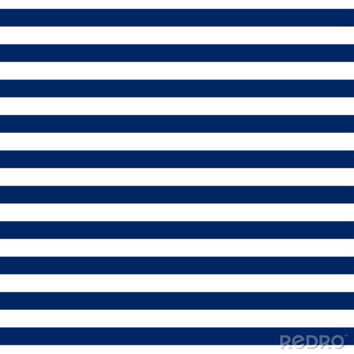 Papier peint à motif  Motif à rayures horizontales blanches et bleu marine