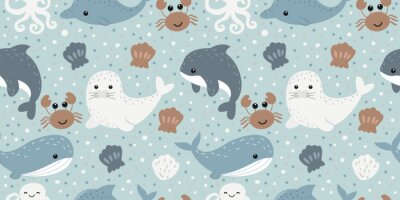 Sticker  Motif animaux marins pour enfants