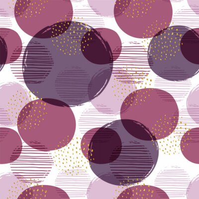 Papier peint à motif  Motif avec des cercles roses translucides
