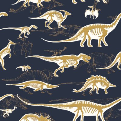Papier peint à motif  Motif avec des dinosaures