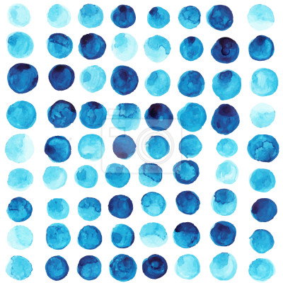 Papier peint à motif  Motif avec des points bleus aquarellés