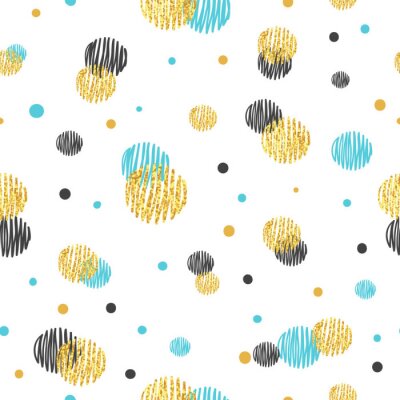 Papier peint à motif  Motif avec des points et des cercles de différentes couleurs