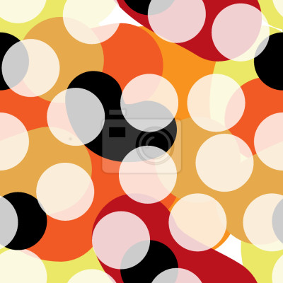 Papier peint à motif  Motif avec des points et des formes colorées