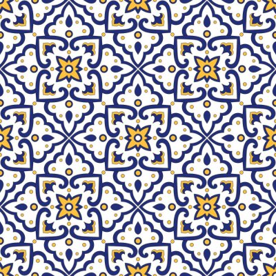 Motif azulejo sur fond blanc