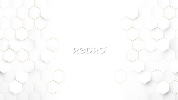 Papier peint à motif  Motif blanc avec des hexagones