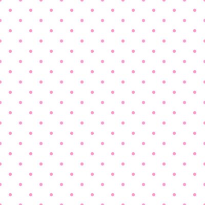 Papier peint à motif  Motif blanc avec des petits pois roses