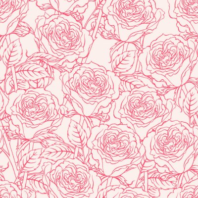Motif couleur rose avec des roses