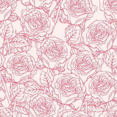Papier peint à motif  Motif couleur rose avec des roses