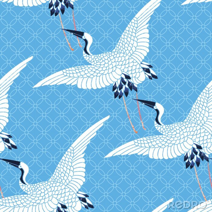 Papier peint à motif  motif d'oiseau répété