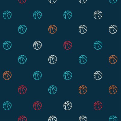 Papier peint à motif  Motif de basket-ball coloré