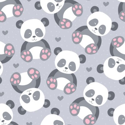 Papier peint à motif  Motif de bébés pandas
