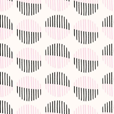 Papier peint à motif  Motif de cercles peints avec des rayures