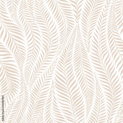 Papier peint à motif  Motif de feuilles dans des tons naturels