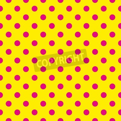 Papier peint à motif  Motif de fond jaune avec des points roses