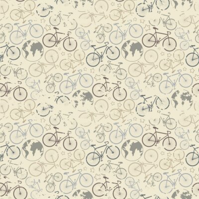 Papier peint à motif  motif de grunge de vélos
