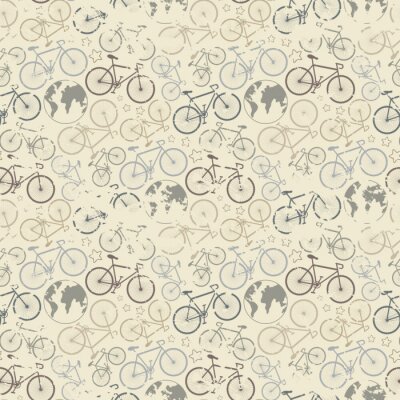 Papier peint à motif  motif de grunge de vélos