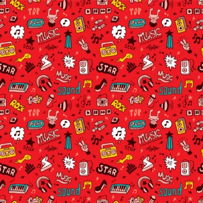 Papier peint à motif  motif de la musique sans soudure