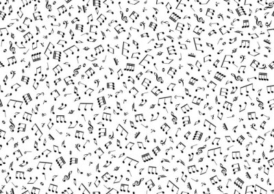Papier peint à motif  Motif de notes de musique en noir et blanc