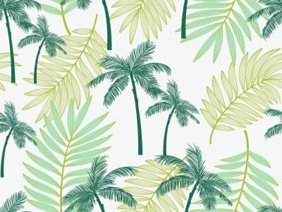 Motif de palmiers et de feuilles