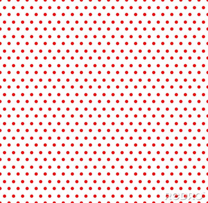 Papier peint à motif  Motif de points rouges sur fond blanc