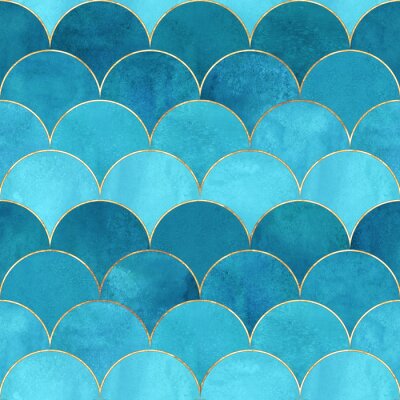 Papier peint à motif  Motif de sirène bleue