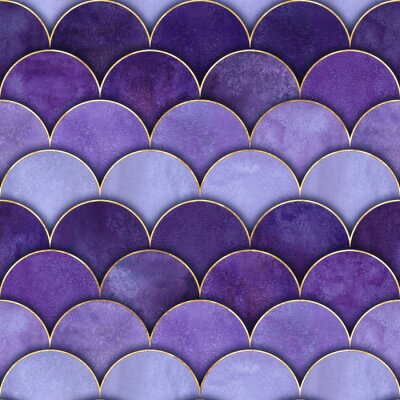 Papier peint à motif  Motif de sirène dans des tons de violet