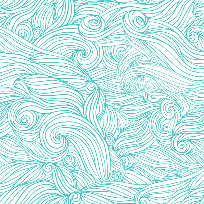 Papier peint à motif  Motif de vague abstrait sur fond blanc