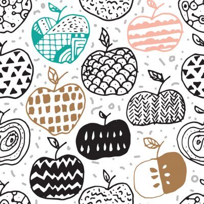 Papier peint à motif  Motif décoratif pommes