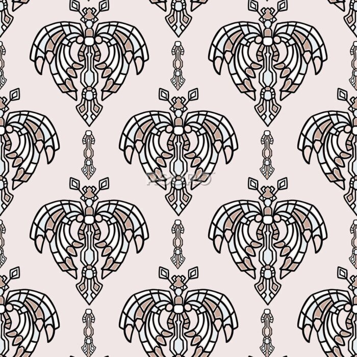 Papier peint à motif  Motif décoratif sur fond pastel