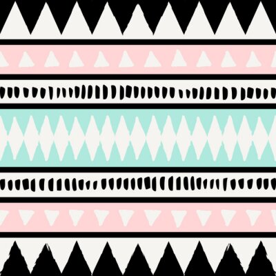 Papier peint à motif  Motif ethnique avec des rayures et des formes géométriques