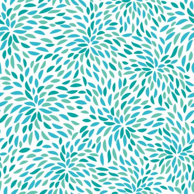 Papier peint à motif  Motif feuilles turquoise