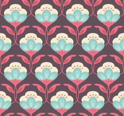 Papier peint à motif  motif floral rétro