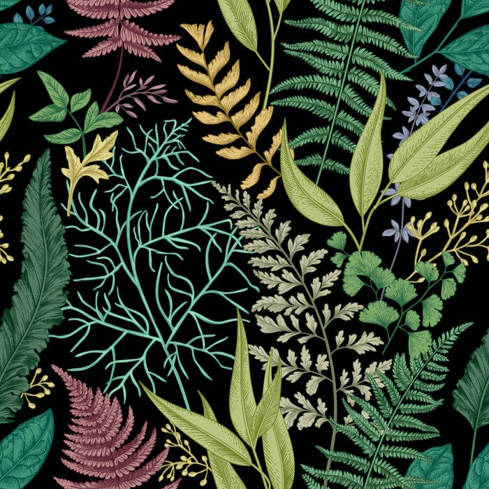 Papier peint à motif  Motif floral sans couture.