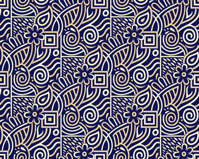 Papier peint à motif  Motif floral tribal sans soudure