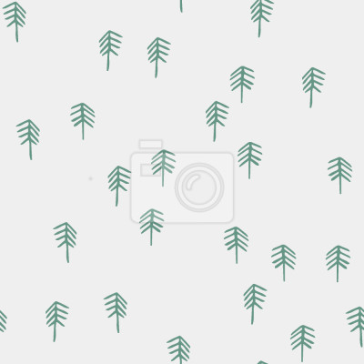 Papier peint à motif  Motif forestier minimaliste