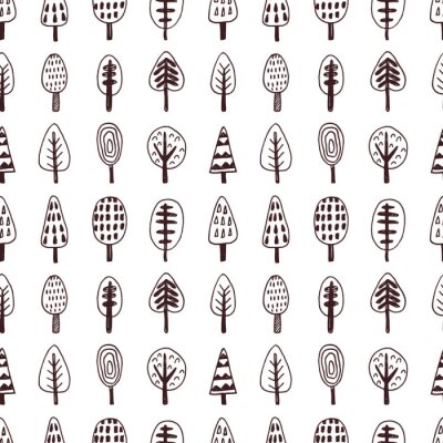 Papier peint à motif  Motif forestier minimaliste