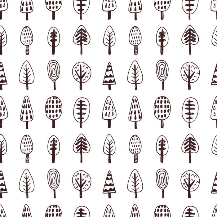 Papier peint à motif  Motif forestier minimaliste